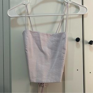 NWT Zara Strappy Back Tie Up Crop Top Size Small light purple